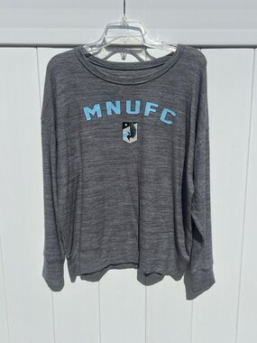 Minnesota United FC MLS Womens Long Sleeve Gray Top Sweater New